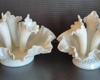 Vintage Hobnail Epergnes by Fenton