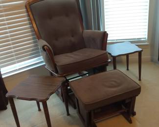 Rocking Chair, Ottoman and Two Side Tables