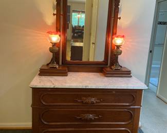 Antique Victorian dresser with mirror
