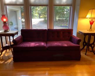 Stunning plum colored sofa!