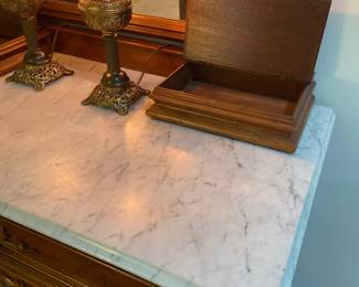 Beautiful marble top and hidden compartments