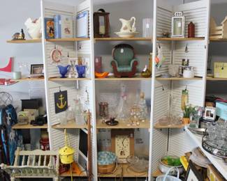 Some Pieces Include - Crystal Hurricane Shades, Ashtrays, Lighter, View-Master, Cameras, & Decor