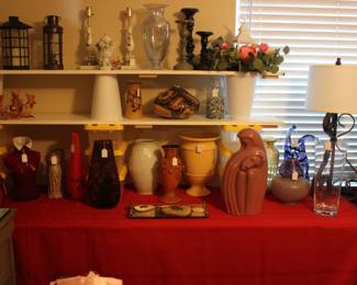 Haeger pottery, Empoli vase, signed art glass, Capodimonte, vanity set