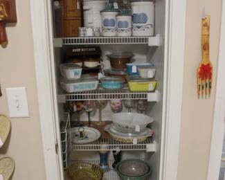 Included Brands - PYREX, Rae Dunn, Cornwall, Stangl, Glasbake, Indiana, Texas Ware, Lolita, & Lodge - Some Pieces Include - Wine Glasses, Cookie Jars, Fridgees, Casserole Dishes, Canisters, & Mixing Bowls
