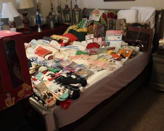 Included Brands - BLANK - Some Pieces Include - Doilies, Afghans, Quilt, Table Runners, Towels, Rug, Comforter, Pillows, Handkerchief, & Napkin Rings