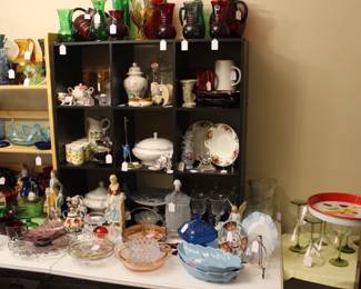 Included Brands - L.G. Wright, E.O. Brody, Noritake, Viking, Cambridge, Frankoma, Imari, Blue Danube, Tiffany & Co., Lenox, & Steubenville - Some Pieces Include - Covered Dish, Cake Stand, Pitchers, Candy Dish, & Bowls
