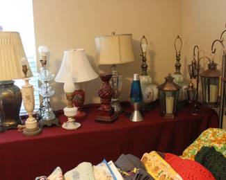 Vintage lamps and lanterns, Fenton, Crystal, Lava lamp