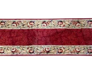 Red White Rose Runner Rug
