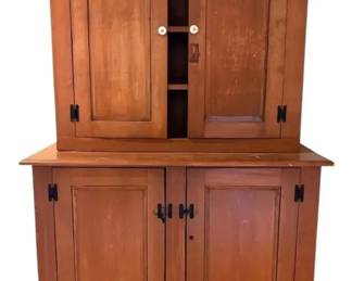 2pc Antique Hutch Cabinet