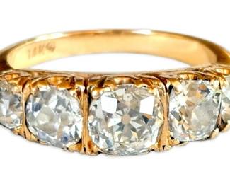 Vintage 14k Gold 2.80tcw Old European Old Mine Cut Diamond Ring Size 7 5.49g