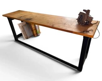 Wood Workbench W Metal Base