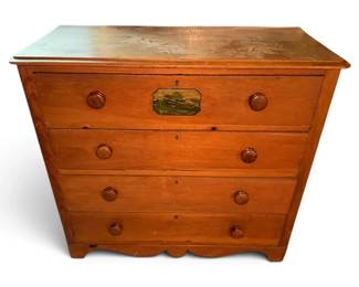 Antique Wood 4 Drawer Dresser