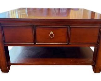 Square Wood Coffee Table W Drawers