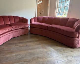 Pair of 81” Swaim Mohair sofas