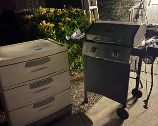 Bbq, plastic storage cabinets, ladders yeardbtools 
