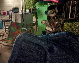 Pool swim stuff, washer dryer beach  chairs  racks 