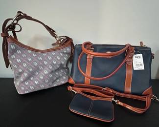 Dooney  Bourke Signature Quilt Stretch Slouch Bag and All Weather Leather Satchel