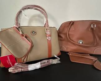 2 Dooney  Bourke All Weather Leather Satchels w Accessories