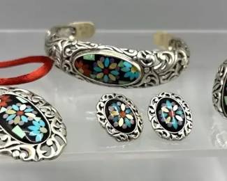 Carolyn Pollack Relios Sterling Mosaic Jewelry Set