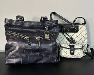 Dooney  Bourke Croco Embossed Leather Small Sarah Bag  Signature Quilt Lg Tassel Tote  Wristlet