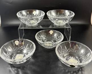 Set Of Five Waterford Lismore Crystal Candy Dishes