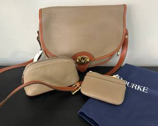 Dooney  Bourke Allweather Leather Cavalry Bag, Coin Case,  Leather Dome Cosmetic Bag