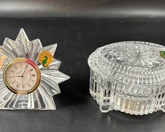 Waterford Crystal Music Box And Congratulations Clock