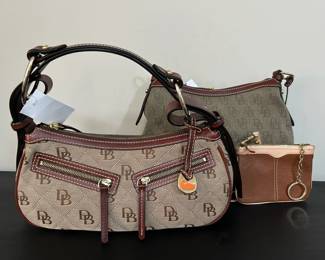 Dooney  Bourke Anniversary Signature Small EW Slouch Bag, Signature Quilt Moon Bag  Wristlet