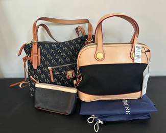 Dooney  Bourke Signature Large Nina Bag, Small Cabriolet Satchel  Cosmetic Case, NWT