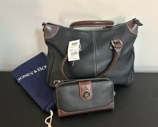 Dooney  Bourke Allweather Black Leather Satchel  Allweather Leather Checkbook Wallet