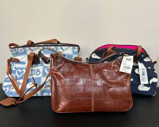 Dooney  Bourke DB Sport Duck Fabric Martina Bag, Croco Embossed Zip Bag  Sport Patchwork Betty Bag