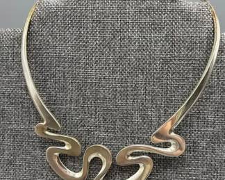 Sculptural Sterling Collar Necklace 69g