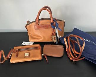 Dooney  Bourke Dillen Leather Mini Juliette Bag, Leather Wristlet,  All Weather Leather Coin Case