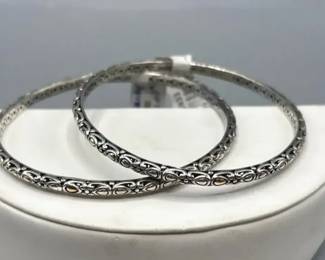 John Hardy Bangle Bracelets 14K SS