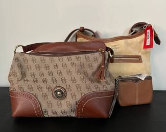 Dooney  Bourke Nubuck Stretch Slouch Hobo Bag w Wristlet  Anniversary Signature Large Slouch Bag