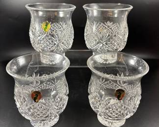  05 Set Of Four Waterford Crystal Cardigan Hurricane Glasses