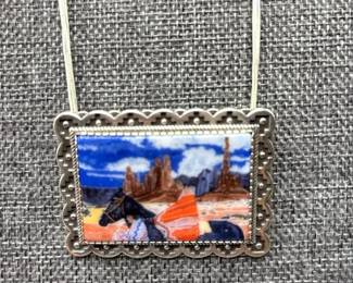 Amado M. Pena Jr Mestizo Series Sterling Pinpendant and multi strand sterling necklace.