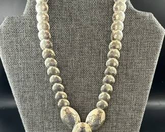  03 Sterling Silver Carolyn Pollack Concho PIllow Necklace