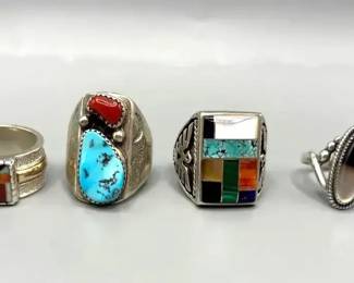 4 Southwestern Style Rings