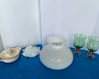 Hobnail Lamp Shade, Candle Cover, Squeezer