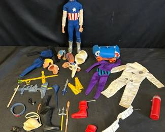 1960s Ideal Captain Action Outfits Plus Accessories