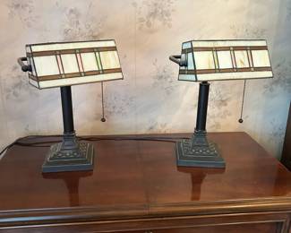Tiffany Style Stained Glass Desk Lamps