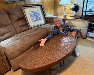 Copper penny table