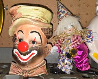 vintage ceramic clown head planter