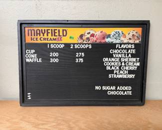 Mayfield ice cream sign