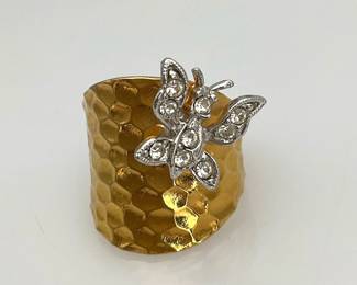 Gold Plated Honeycomb Ring