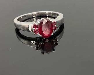 Ruby Silver Ring