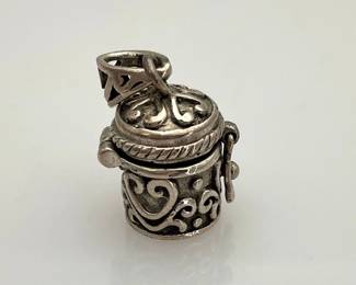 Sterling Silver Prayer Box Pendant