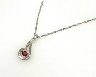Ruby & Moissanite Necklace