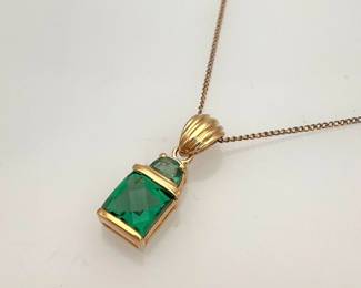 Chrome Diopside Gold Over Sterling Necklace